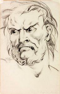 愤怒或愤怒（纸上的木炭） 作者 威廉·贝尔·斯科特